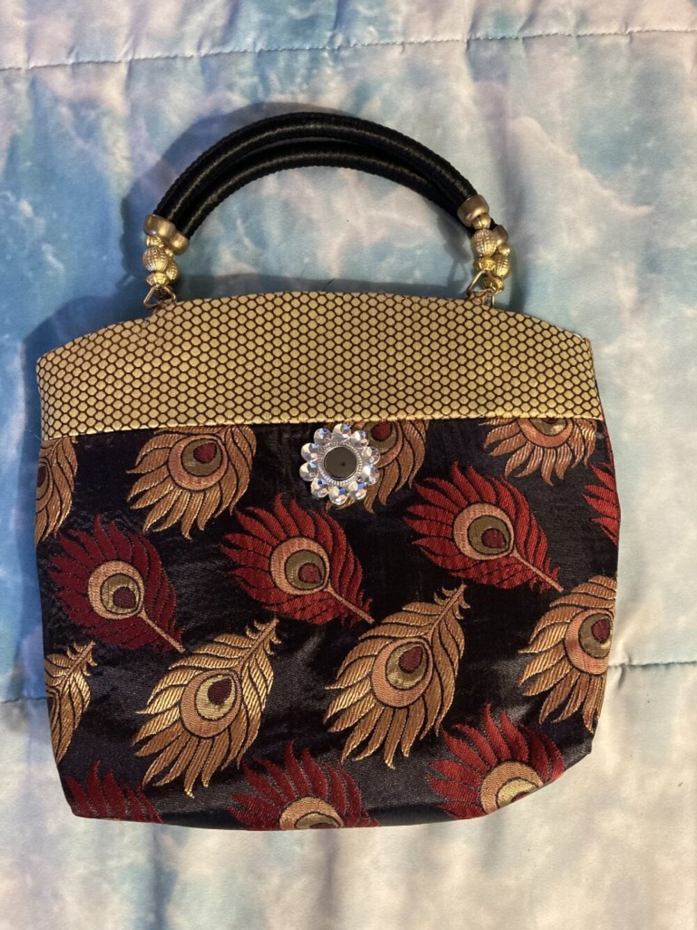 2-for-1 Vintage Fabric Beaded Purse / Handbag